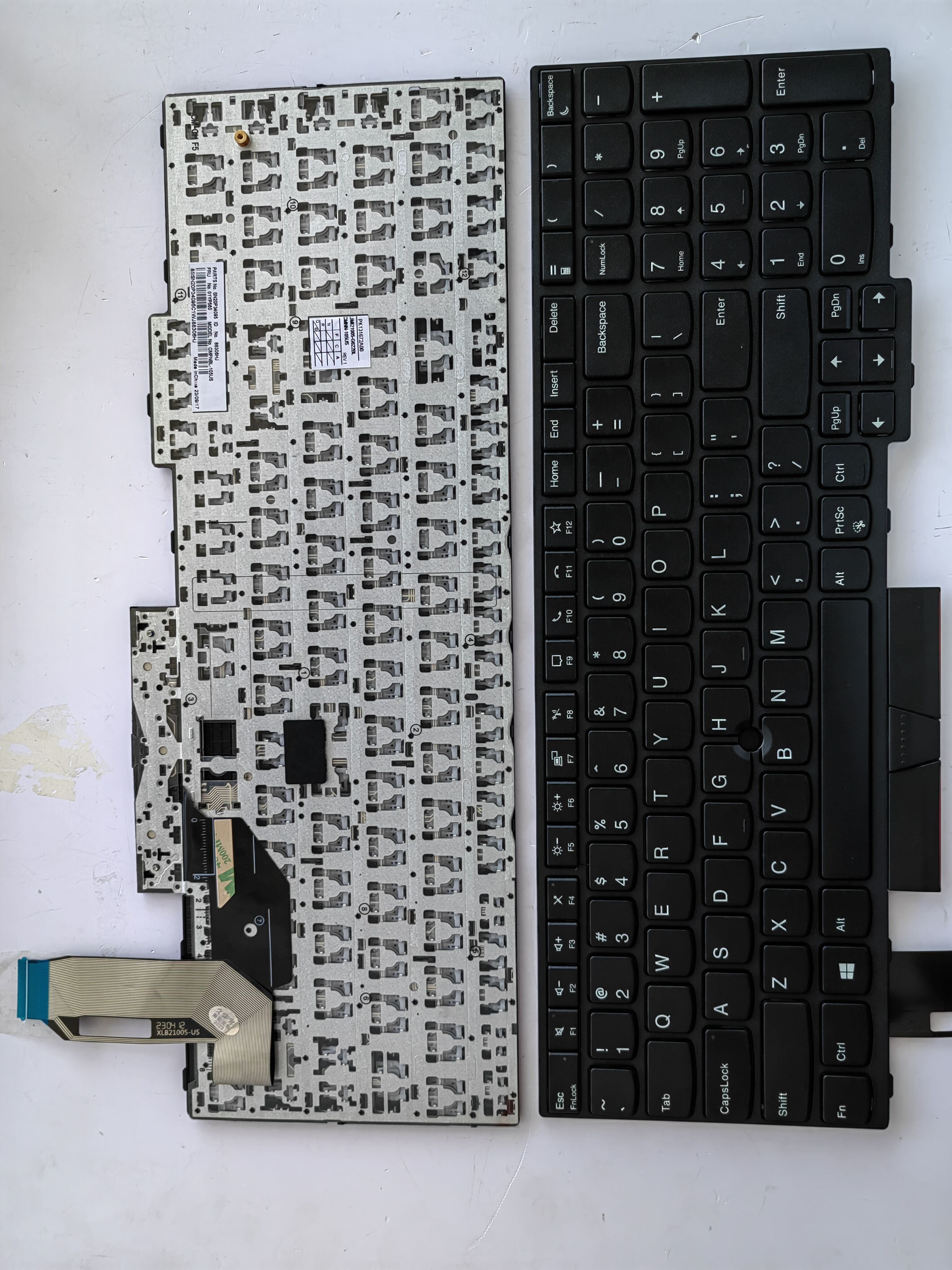 Picture of New Replacement Laptop Keyboard For IBM T15/SK full light/P15S GEN1 BLACK FRAME BLACK With hole (OEM) US Layout